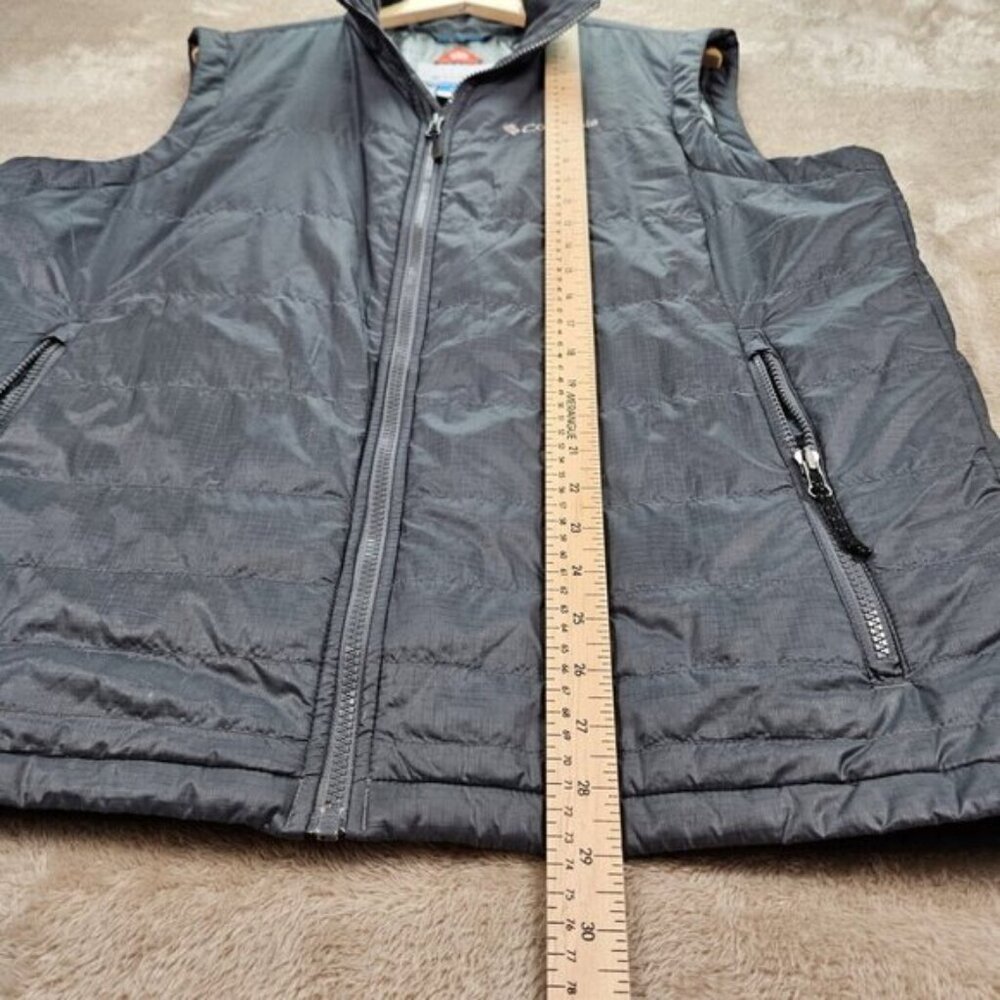 Columbia Vest Omni Heat Full Zip Gray Quilted Puffer Pockets Men's L Slope Edge - Picture 5 of 10